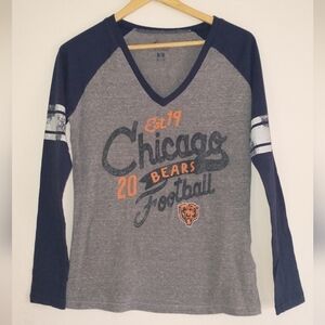Chicago Bears Gray and Navy Long Sleeve Shirt Size Medium